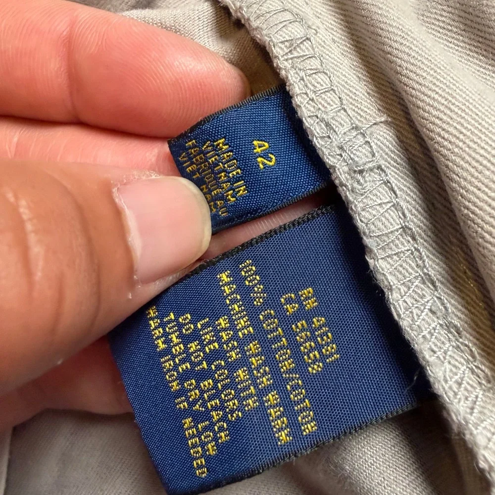 Polo Ralph Lauren Mens Chino Shorts Size‎ 42 Gray 100% Cotton Flat Front Classic